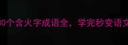 必看30个含火字成语全学完秒变语文课代表