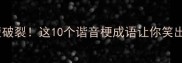 次元壁破裂这10个谐音梗成语让你笑出腹肌