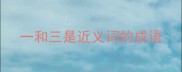 一和三是近义词的成语