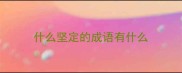 什么坚定的成语有什么
