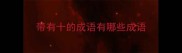 带有十的成语有哪些成语