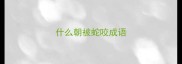 什么朝被蛇咬成语