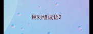 用对组成语