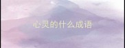 心灵的什么成语