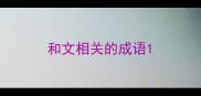和文相关的成语