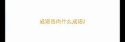 成语苦肉什么成语