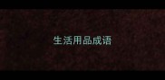 生活用品成语