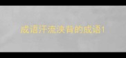 成语汗流浃背的成语