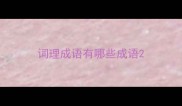 词理成语有哪些成语