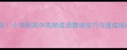 必会小学到高中高频成语猜谜技巧与速成指南