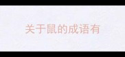 关于鼠的成语有