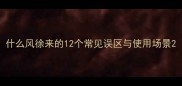 什么风徐来的12个常见误区与使用场景