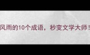 爆款推荐形容暴风雨的10个成语秒变文学大师文学创作必藏干货