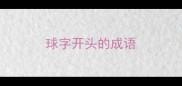 球字开头的成语