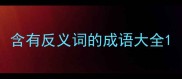 含有反义词的成语大全