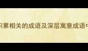 20个与财富积累相关的成语及深层寓意成语中的财富智慧