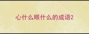 心什么眼什么的成语