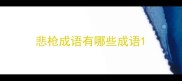 悲枪成语有哪些成语