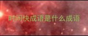 时间快成语是什么成语