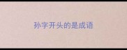 孙字开头的是成语