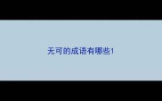 无可的成语有哪些