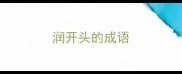 润开头的成语
