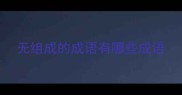 无组成的成语有哪些成语