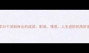 必学30个深刻体会的成语职场情感人生进阶的高阶密码