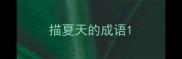 描夏天的成语