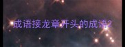 成语接龙章开头的成语