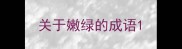 关于嫩绿的成语