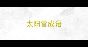 太阳雪成语