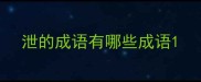 泄的成语有哪些成语