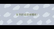 名字的成语有哪些
