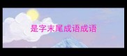是字末尾成语成语