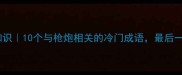 爆款成语冷知识10个与枪炮相关的冷门成语最后一个惊掉下巴