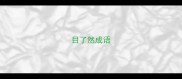 目了然成语