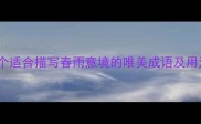 下小雨成语10个适合描写春雨意境的唯美成语及用法附例句