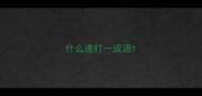 什么逢打一成语
