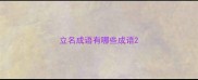 立名成语有哪些成语