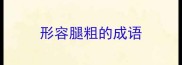 形容腿粗的成语