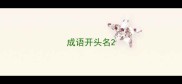 成语开头名