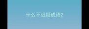 什么不迟疑成语