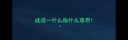 成语一什么指什么意思