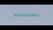 母亲的成语有哪些
