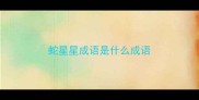 蛇星星成语是什么成语
