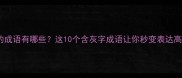 带灰的成语有哪些这10个含灰字成语让你秒变表达高手