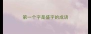 第一个字是盛字的成语